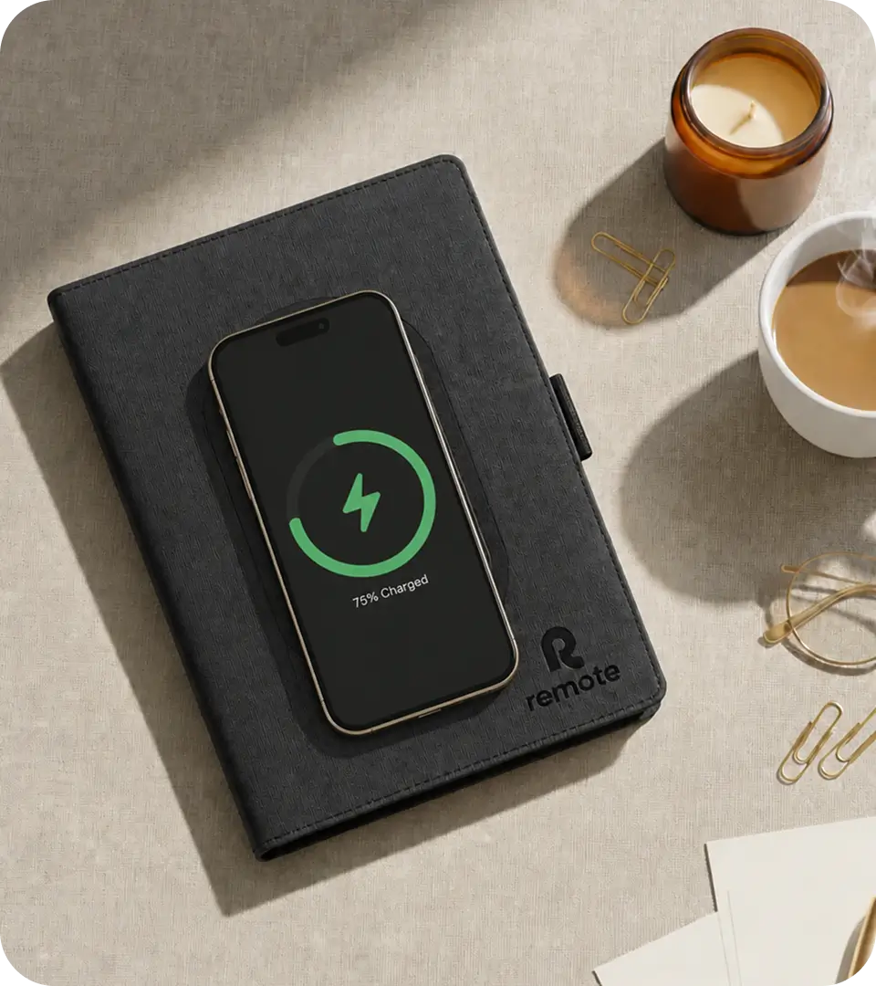 Wireless Charging A5 Notebook with Built-In Power Bank